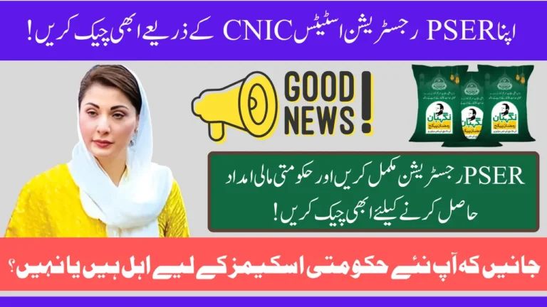 PSER Registration Check By CNIC For New Schemes Latest Method 2025